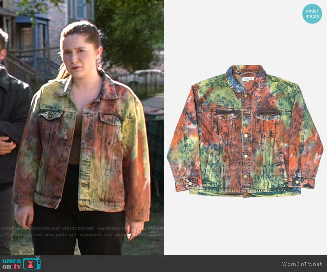 Profound Tie Dye Denim Trucker Jacket worn by Debbie Gallagher (Emma Kenney) on Shameless