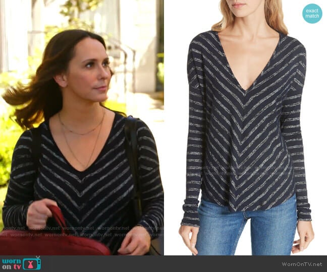 Rag & Bone Hudson Stripe Tee worn by Maddie Kendall (Jennifer Love Hewitt) on 9-1-1