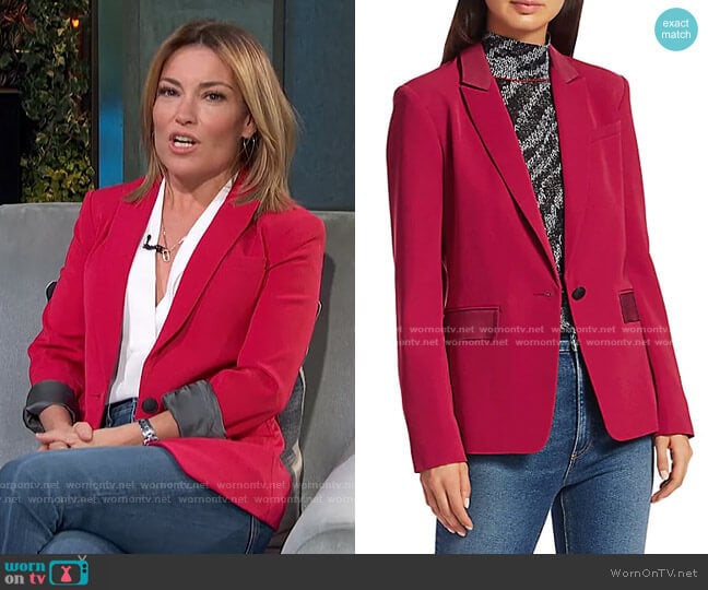 Rag & Bone Rylie Button-Front Blazer worn by Kit Hoover on Access Hollywood