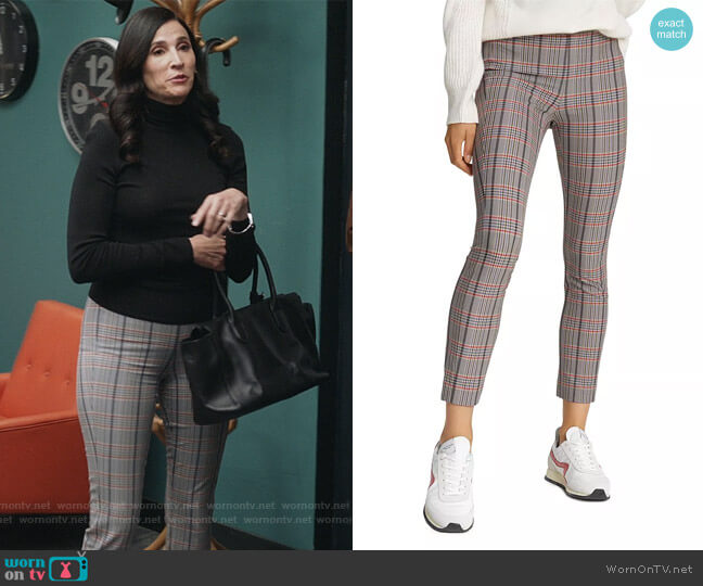 Rag & Bone Simone Check Pants worn by Delia (Michaela Watkins) on The Unicorn