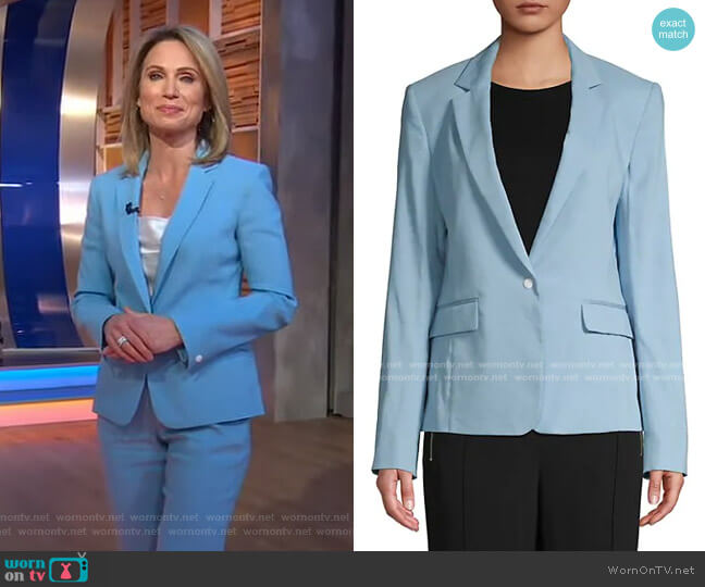 Rag & Bone Lucy Linen-Blend Blazer worn by Amy Robach on Good Morning America