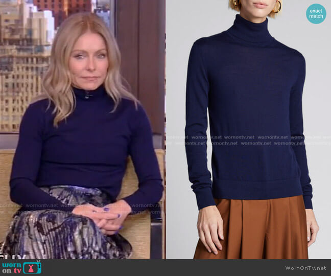 Ralph Lauren Cashmere Turtleneck Sweater worn by Kelly Ripa on Live with Kelly and Mark