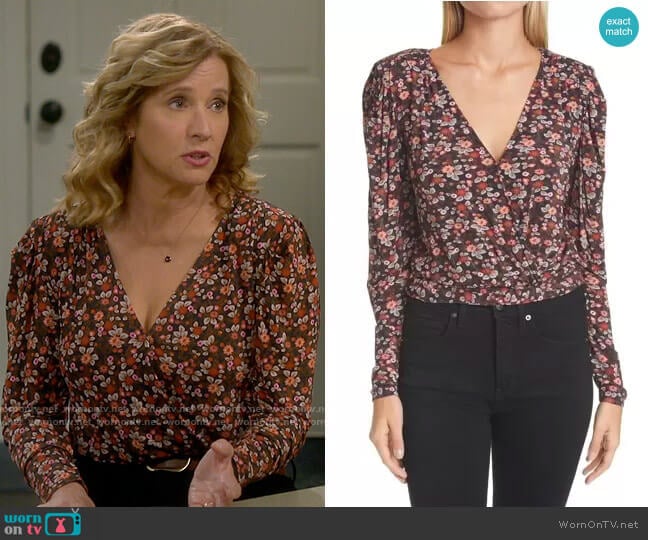 Ramy Brook Ivanna Floral Top worn by Vanessa Baxter (Nancy Travis) on Last Man Standing