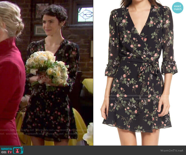 Reformation Zoe Wrap Dress worn by Sarah Horton (Linsey Godfrey) on Days of our Lives