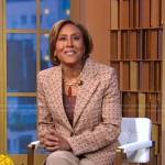 Robin’s beige geometric blazer on Good Morning America