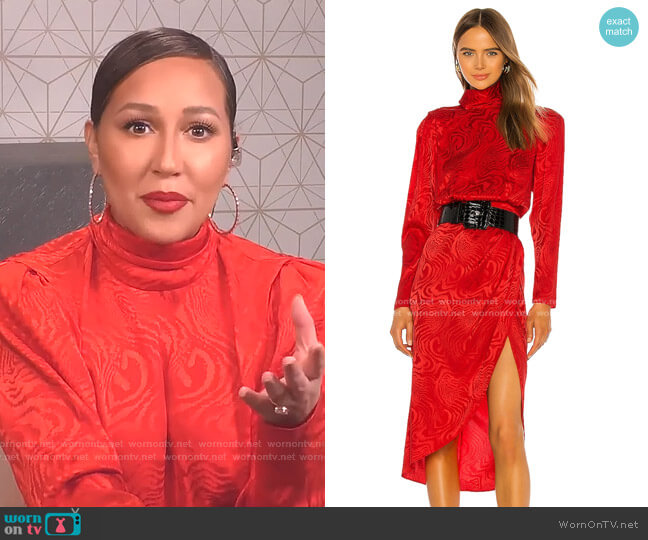 Ronny Kobo Kaira Dress worn by Adrienne Houghton on The Real