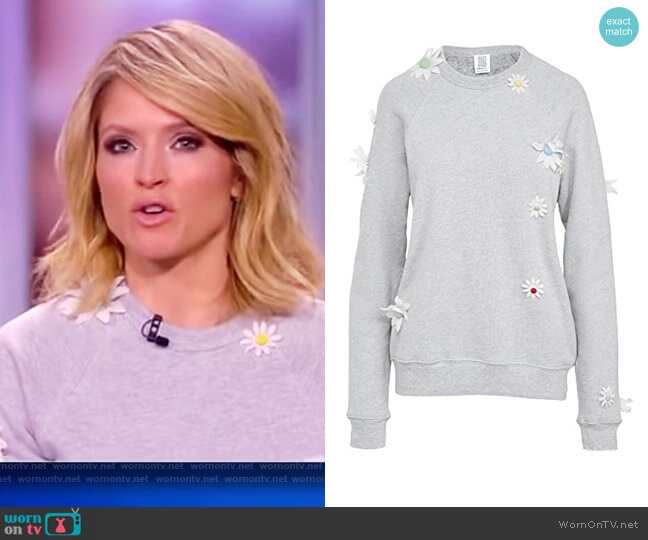 Rosie Assoulin Removable Daisies Sweatshirt worn by Sara Haines on The View