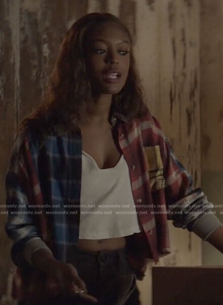 Ryan’s patchwork plaid shirt on Batwoman