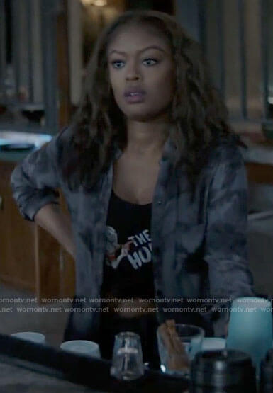 Ryan’s tie dye button down shirt on Batwoman