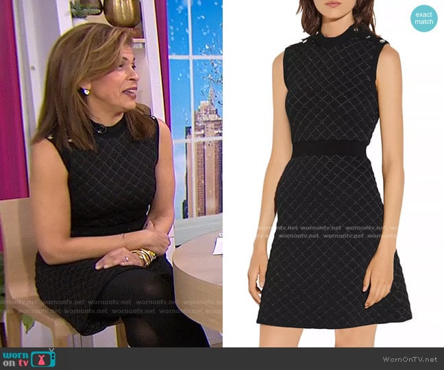 Sandro Many Quilted Lurex Knit Dress worn by Hoda Kotb on Today