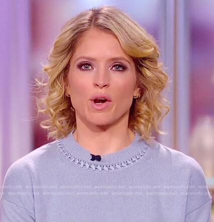 Sara’s blue sweater with stitching on The View