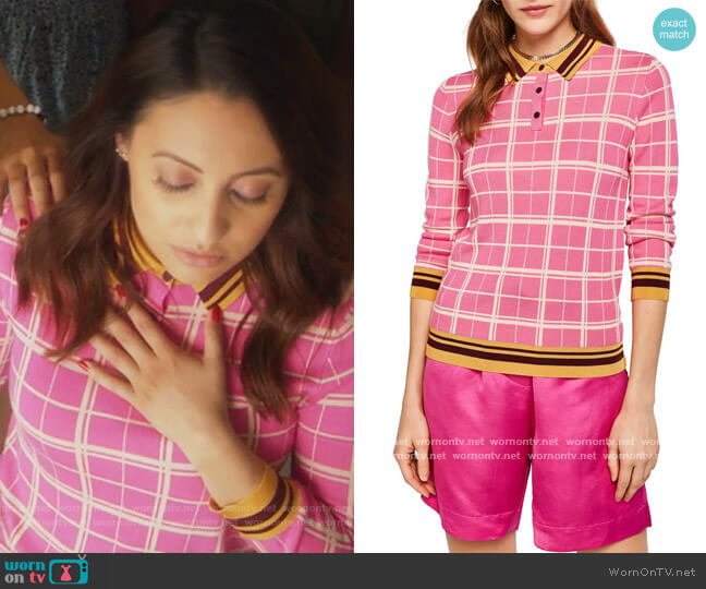 Scotch & Soda Knit Polo Top worn by Ana Torres (Francia Raisa) on Grown-ish