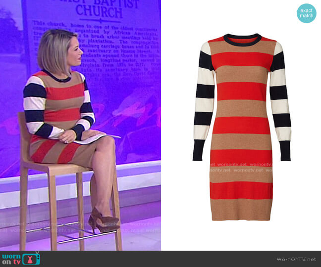 Scotch & Soda Multi Striped Sweater Dress worn by Dylan Dreyer on Today