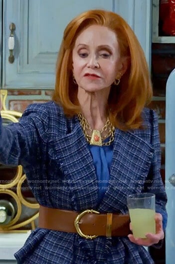 Sheila’s blue tweed jacket on Call Me Kat
