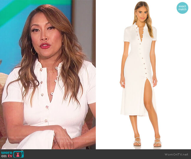 Song of Style Polly Midi Dress worn by Carrie Inaba on The Talk
