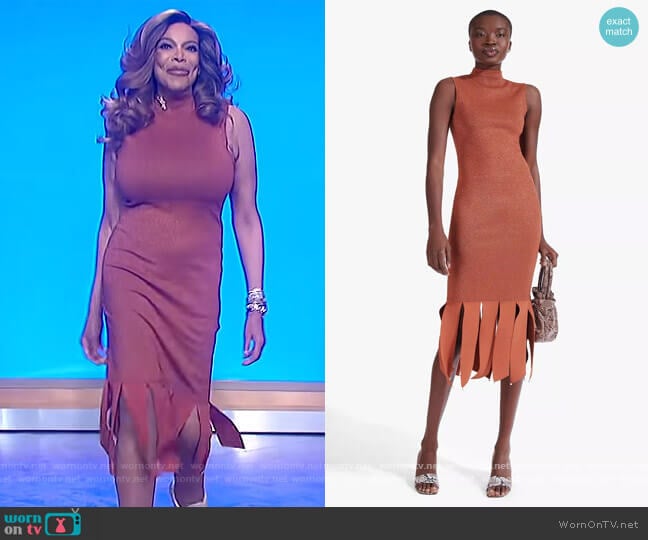 Staud Pat Dress worn by Wendy Williams on The Wendy Williams Show