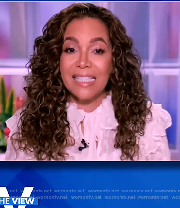 Sunny’s white polka dot ruffle blouse on The View