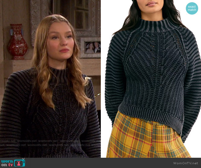 Free People Sweetheart Sweater worn by Alice Caroline Horton (Lindsay Arnold) on Days of our Lives
