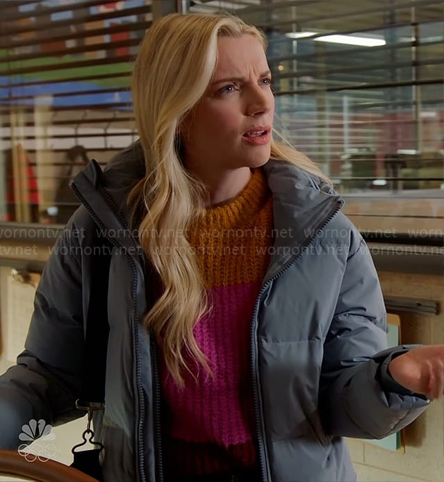 Sylvie’s colorblock sweater on Chicago Fire