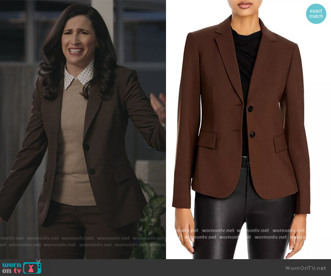 Theory Carissa Wool-Blend Blazer worn by Delia (Michaela Watkins) on The Unicorn