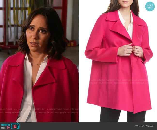 Theory Wool & Cashmere Overlay Coat worn by Maddie Kendall (Jennifer Love Hewitt) on 9-1-1