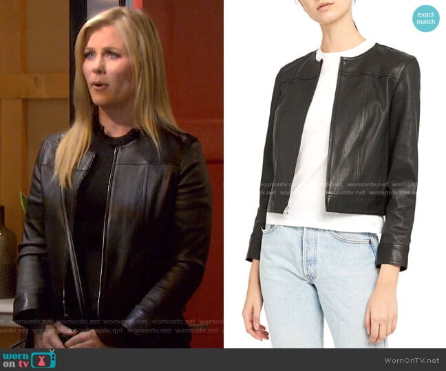 Theory Jean Moto Jacket worn by Sami Brady (Alison Sweeney) on Days of our Lives