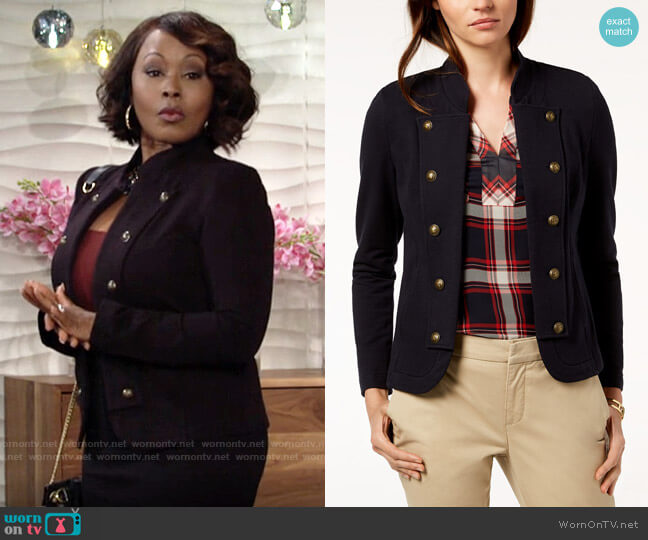 Tommy Hilfiger Military Band Jacket worn by Naya Benedict (Ptosha Storey) on The Young and the Restless