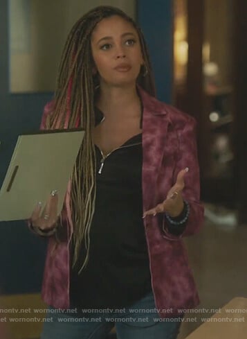 Toni’s pink tie dye blazer on Riverdale