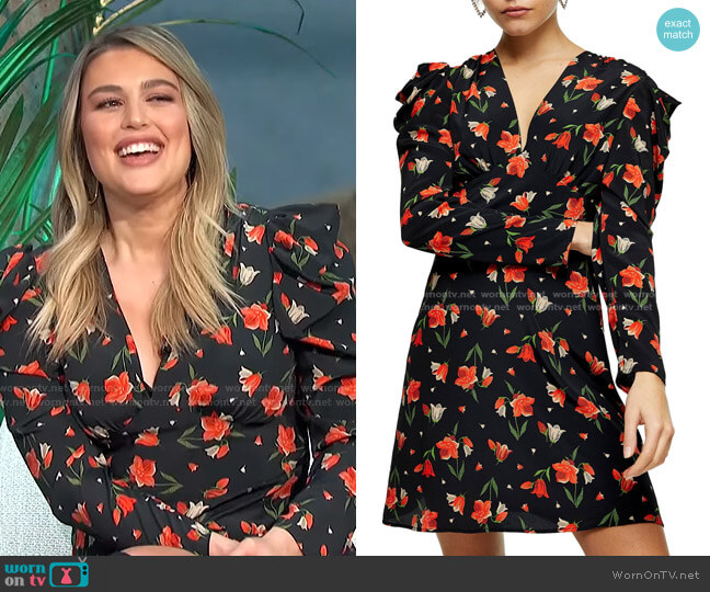 Topshop Tulip Ruched Waist Minidress worn by Carissa Loethen Culiner on E! News