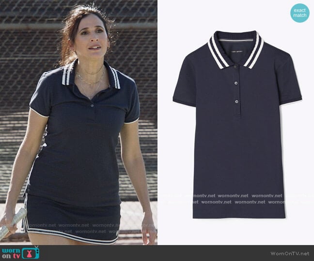 Tory Sport Performance Pique Collar Polo worn by Delia (Michaela Watkins) on The Unicorn