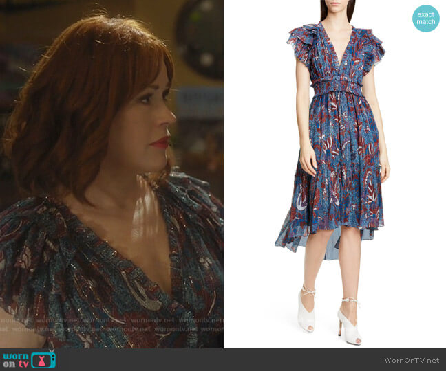 Ulla Johnson Cicely Silk Blend High/Low Dress worn by Mary Andrews (Molly Ringwald) on Riverdale