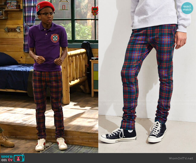 Urban Outfitters Tartan Skinny Pant worn by Noah Lambert (Israel Johnson) on Bunkd