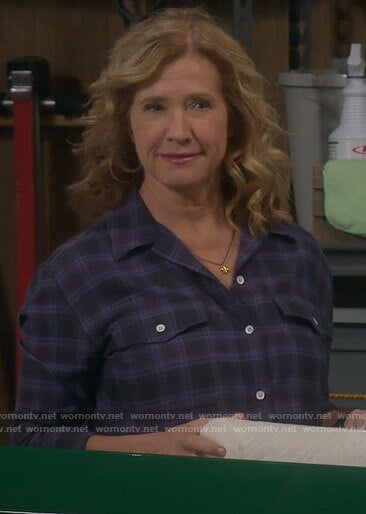 Vanessa’s blue and purple plaid shirt on Last Man Standing