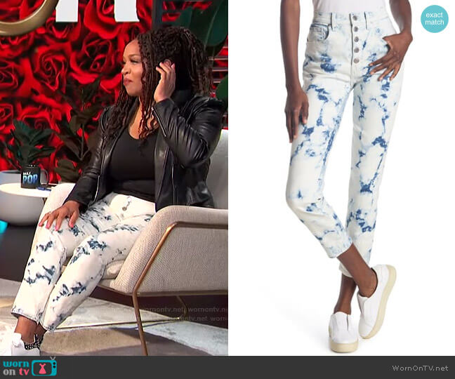 Veronica Beard Debbie High Rise Tie Dye Jeans worn by Kym Whitley on E! News