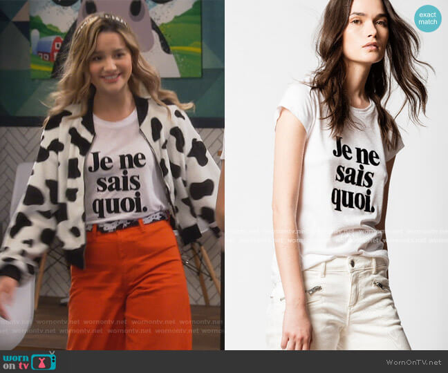 Zadig and Voltaire Je Ne Sais Quoi Skinny Tee worn by Lex (Jules LeBlanc) on Side Hustle