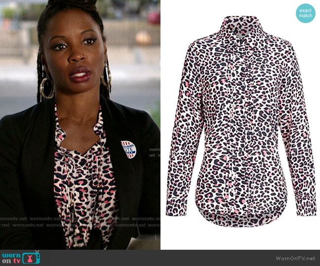 Zadig and Voltaire Tali Print Blouse worn by Veronica Fisher (Shanola Hampton) on Shameless