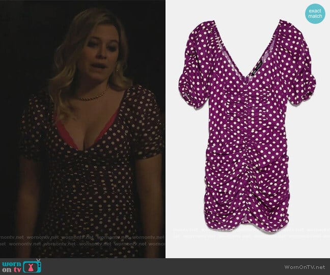 Zara Rustic Polka Dot Dress worn by Polly Cooper (Tiera Skovbye) on Riverdale