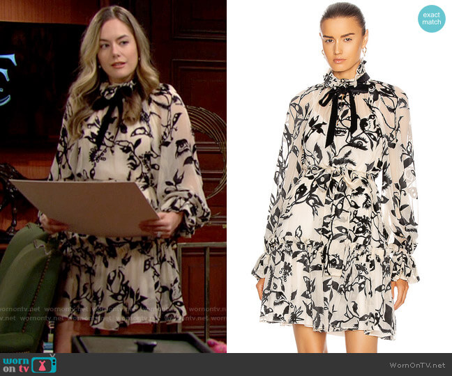 Zimmermann Ladybeetle Tie Neck Mini Dress worn by Hope Logan (Annika Noelle) on The Bold and the Beautiful