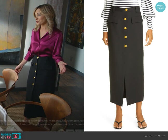 A.L.C. Holmes Button Front Skirt worn by Amy Quinn (Lindsey Gort) on All Rise