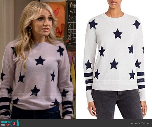 Aqua Cashmere Star Sweater With Stripes worn by Gina Dabrowski (Annaleigh Ashford) on B Positive