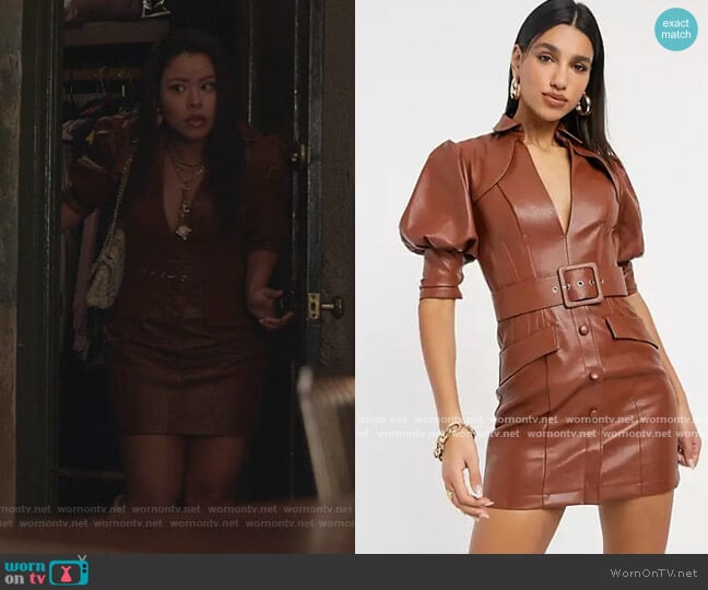 ASOS PU Tux Dress worn by Mariana Foster (Cierra Ramirez) on Good Trouble