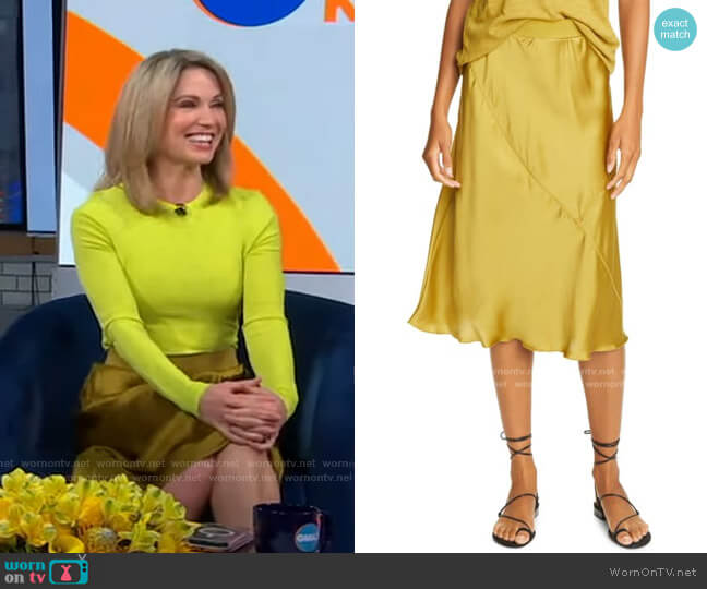 ATM Anthony Thomas Melillo Pull-On Silk Skirt worn by Amy Robach on Good Morning America