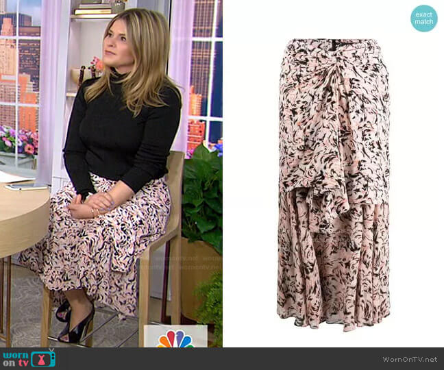 Proenza Schouler Abstract Animal Print Layered Skirt worn by Jenna Bush Hager on Today