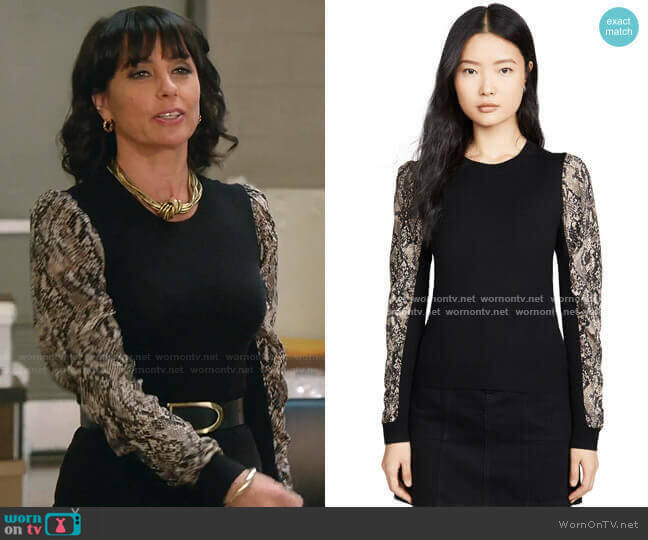 Veronica Beard Adler Sweater worn by Kathleen Gale (Constance Zimmer) on Good Trouble