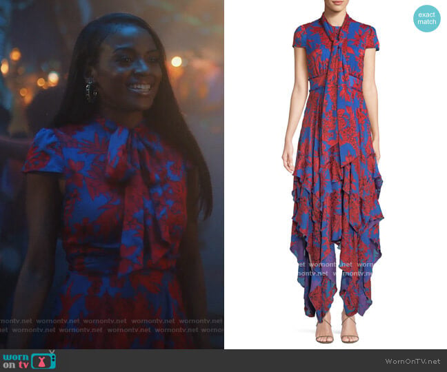 Alice + Olivia Ilia Dress worn by Rochelle (Raigan Harris) on Grown-ish