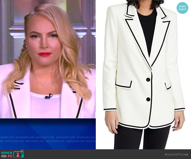 Alice + Olivia Elna Long Blazer worn by Meghan McCain on The View
