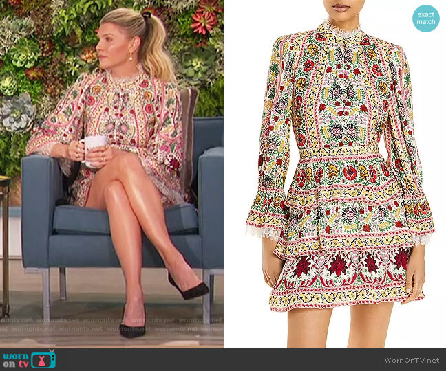 Alice + Olivia Lawson Tiered Mini Dress worn by Amanda Kloots on The Talk