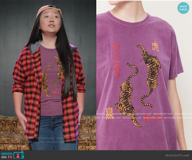 Urban Outfitters Circling Tiger Tee worn by Alice Kwan (Sherry Cola) on Good Trouble