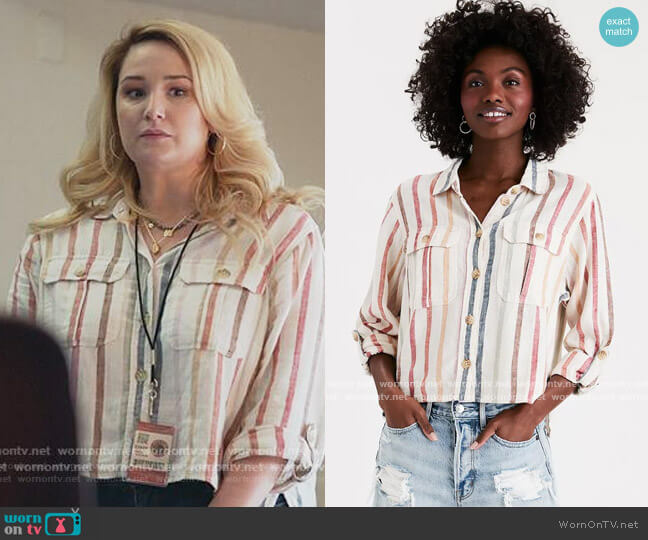 American Eagle Multi Colored Striped Shirt worn by Davia (Emma Hunton) on Good Trouble