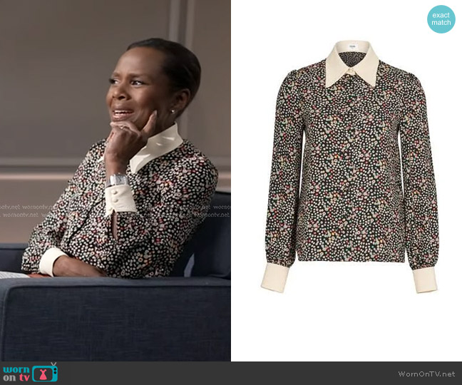 Celine Anita Blouse worn by Deborah Roberts on Good Morning America